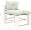 vidaXL Garten-Paletten-Mittelsofa mit Kissen in Beige Holz Produktbild-Vorschau 5