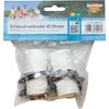 A product package containing hose connectors and clamps, with a background image of people by a pool. Produktbild-Vorschau