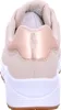 The back view of a beige sneaker with rose gold accents and a white sole. Anteprima dell’immagine prodotto