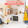 COSTWAY Cucina per bambini con piano di lavoro estraibile, Anteprima dell’immagine prodotto 9
