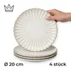 4er-Set Premium Porzellan Speiseteller Ø20 cm – Elegantes Wellendesign mit edlem Goldrand Produktbild-Vorschau