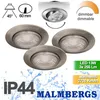 3er Set LED Einbaustrahler silber IP44 60mm – dimmbar & Produktbild-Vorschau 1