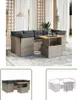 The Living Store 7-tlg. Garten-Sofagarnitur mit Kissen Grau Produktbild-Vorschau 1