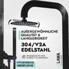 Edelstahl Gartendusche rostfrei V2A AISI 304 Warmwasser Produktbild-Vorschau 2