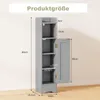 COSTWAY Mobiletto da toilette, mobiletto da bagno stretto, Anteprima dell’immagine prodotto 3
