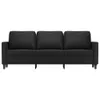 vidaXL 3-Sitzer-Sofa Schwarz 180 cm Kunstleder Produktbild-Vorschau 3