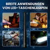 Collage showing various uses of a LED flashlight shaped like a baseball bat. Produktbild-Vorschau