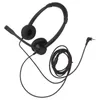 A black headset with a microphone and a coiled cord is shown against a white background. Produktbild-Vorschau