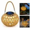 Solar Gartenlampe Boho Stil, handgewebte Rattan Solar Produktbild-Vorschau 1