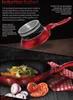 A marketing image showcasing an induction bottom pan with text highlighting its features and a close-up of food being cooked in a pan. Náhled obrázku produktu