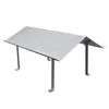 A stainless steel chimney cap with a sloped roof and four legs, shown against a white background. Podgląd zdjęcia produktu