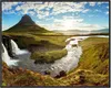 Wallario Wandbild Island Panorama Fluss  Berge und blauer Produktbild-Vorschau 1