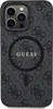A close-up studio shot of a black and gray patterned iPhone case with the Guess logo in the center. Náhľad obrázku produktu