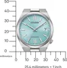 A close-up of a watch with a ruler overlay to show its dimensions. Voir les images du produit