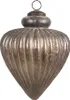 Clayre & Eef Weihnachtskugel Ø 16x18 cm Grau Braun Glas Produktbild-Vorschau 1