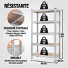 MONZANA® 2x Étagères charge lourde 5 niveaux 180x90x60cm Voir les images du produit 2