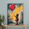 Wanddeko 60x80 cm - Banksy - Mädchen - Luftballon - Herz - Produktbild-Vorschau 4