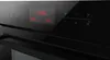Close-up view of a modern black oven's control panel with a digital display showing time and temperature. Produktbild-Vorschau