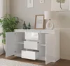 Kommode 120 cm Weiß Matt / Weiß Hochglanz, 3 Schubladen, 2 Produktbild-Vorschau 5