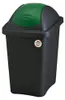 Prullenbak met scharnierend deksel, zwart/groen, 30 liter Productafbeelding-voorbeeld 4