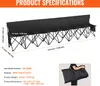 Product specifications and dimensions for a black folding bench. Anteprima dell’immagine prodotto