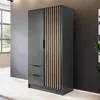 Kleiderschrank Stilo Graphit Grau mit Lamellen – 105 cm, 2 Produktbild-Vorschau 1