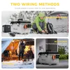 Collage showing different wiring methods and use cases for a portable power supply unit. Náhled obrázku produktu