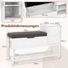 COSTWAY Ławka na buty z pokrywą na zawiasach, siedziskiem i Podgląd zdjęcia produktu 3