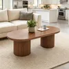 Merax Oval Couchtisch aus MDF, Vintage Design mit Produktbild-Vorschau 9
