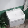 Waschbecken Aufsatzwaschbecken rechteckig aus Keramik Weiß Produktbild-Vorschau 5