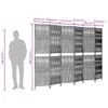vidaXL Paravent 6-tlg. Grau Poly Rattan Produktbild-Vorschau 8