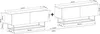 A diagram showing two TV cabinets side-by-side with dimensions indicated. Produktbild-Vorschau