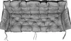A gray tufted cushion for a swing or bench, shown from above. Náhled obrázku produktu