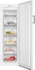 An open white freezer with multiple shelves displaying various frozen food items. Produktbild-Vorschau