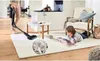 A person is vacuuming a rug while a child reads a book on the same rug. Náhled obrázku produktu