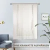 A sheer curtain hangs in a room, with a chair and a plant visible. Produktbild-Vorschau