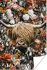 MuchoWow® Poster Schottische Highlander - Blumen - Rosen Produktbild-Vorschau 1