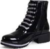 topschuhe24 2859 Damen Lack Stiefeletten Glitzer Worker Produktbild-Vorschau 3
