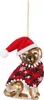 Christbaumschmuck Glas Hund im Weihnachtskostüm 9cm braun / Produktbild-Vorschau 1