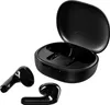 A pair of black wireless earbuds and their charging case are displayed against a white background. Podgląd zdjęcia produktu