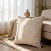 Sierkussen breed ribfluweel Zandsteen 45 × 45 cm Productafbeelding-voorbeeld 3