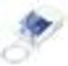 A close-up, slightly blurry image of a blue and white medical inhaler device on a white and light gray background. Produktbild-Vorschau