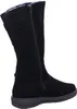A black suede boot with a zipper and buckle detail, shown from the side against a white background. Anteprima dell’immagine prodotto