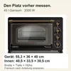 TurboTronic Minibackofen Retro – EV45R – 45 l, 2000 W, Produktbild-Vorschau 4