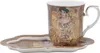 HOME ELEMENTS Porzellanbecher 360 ml mit Untersetzer, Klimt Produktbild-Vorschau 4