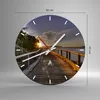 Wanduhr - Rund - Glasuhr - Fußgängerbrücke Himmel Wasser - Produktbild-Vorschau 3