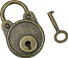 Mini Deko Vorhängeschloss mit Schlüssel HMF 6490 Rund Bronze Produktbild-Vorschau