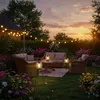 LED Solar Stehlampe Stehleuchte Tischlampe mit warmweißem Produktbild-Vorschau 4
