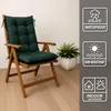 Gartenstuhl Hochlehner Auflagen Set 4x 50x120 cm Grün – Produktbild-Vorschau 4