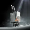 A close-up, dynamic marketing shot of a car charger with visible internal components and light effects. Produktbild-Vorschau